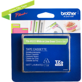 Kontorsmaterial Brother P-Touch Labelling Tape White on Lime Green