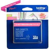 Kontorsmaterial Brother P-Touch Labelling Tape White on Berry Pink