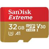 32 GB Minneskort SanDisk Extreme MicroSDHC Class 10 UHS-I U3 V30 A1 100/60MB/s 32GB +Adapter (2-pack)