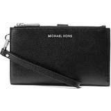Silver Plånböcker Michael Kors Adele Pebbled Leather Smartphone Wallet - Black/Silver