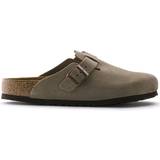 Beige Tofflor & Sandaler Birkenstock Boston Soft Footbed Suede Leather - Gray/Taupe