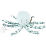 Mjukisdjur bläckfisk leksaker Nattou Lapidou Octopus Musical Coppergreen Mint