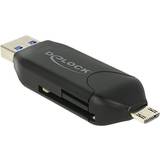 Otg minneskortsläsare DeLock Micro-USB OTG Card Reader + USB (91734)