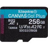 256 GB Minneskort Kingston Canvas Go! Plus microSDXC Class 10 UHS-I U3 V30 A2 170/90MB/s 256GB