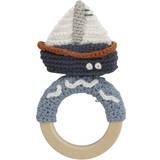 Sebra Hav Babyleksaker Sebra Crochet Rattle Ocean Dive Boat on Ring