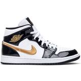 Herr - Lack Sneakers Nike Air Jordan 1 Mid SE M - Black/White/Metallic Gold