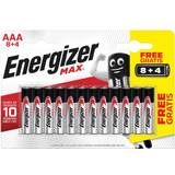 AAA (LR03) - Alkaliska Batterier & Laddbart Energizer AAA Max Alkaline 12-pack