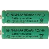 NiMH Batterier & Laddbart AA Rechargeable 600mAh Compatible 2-pack