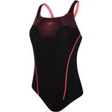 Speedo Hexagonal Tech Medalist Swimsuit - Black/Red