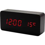 Röda Väckarklockor Digital LED Alarm Clock with Wooden Design
