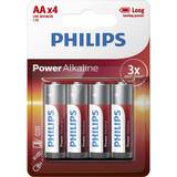 AA (LR06) - Alkaliska Batterier & Laddbart Philips Alkaline AA 4-pack