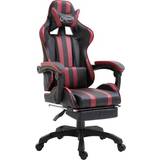 vidaXL Extendable Footrest and Padded Armrest Gaming Chair - Black/Burgundy
