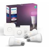 Hue e27 starter kit Philips Hue White and Colour Ambience with Smart Button LED Lamp 9W E27 3-pack Starter Kit