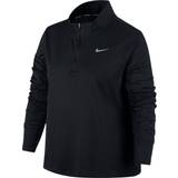 Nike Dam - Polyester T-shirts Nike 1/2-Zip Running Top Women - Black