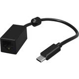 Nätverkskablar - USB A Hama USB C-RJ45/USB A Adapter