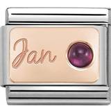Granater Smycken Nomination Composable Classic January Link Charm - Rose Gold/Silver/Garnet