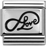 Nomination Composable Classic Link Infinity Love Writing Charm - Silver/Black