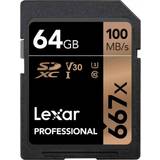LEXAR 64 GB Minneskort LEXAR Professional SDXC Class 10 UHS-I U3 V30 667x 64GB