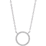 Joanli Nor Anna Circle Necklace - Silver/Transparent