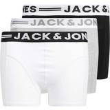 Elastan Boxershorts Barnkläder Jack & Jones Junior Sense Trunks 3-pack - Light Grey Mela/Black/White (12149293)