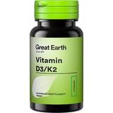 D-vitaminer - Leder Kosttillskott Great Earth Vitamin D3/K2 60 st