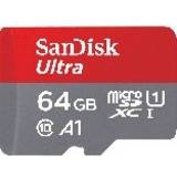 64 GB - microSDHC Minneskort & USB-minnen SanDisk Ultra MicroSDHC Class 10 UHS-l A1 100MB/s 64GB