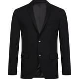 Calvin Klein Slim Single-Breasted Wool Stretch Blazer - Perfect Black