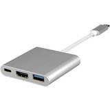 3.0 - Kabeladaptrar - USB C-HDMI Kablar INF USB C-HDMI/USB A/USB C M-F Adapter