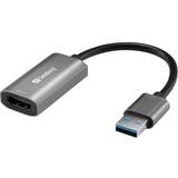 Kabeladaptrar - Standard Speed Kablar Sandberg USB A-HDMI M-F Adapter