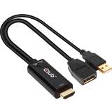 Club3D HDMI 2.0/USB A - DisplayPort 1.2 M-F Adapter 0.2m