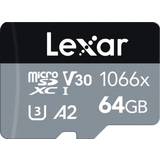 LEXAR 64 GB Minneskort LEXAR Professional microSDXC Class 10 UHS-I U3 V30 A2 1066x 64GB
