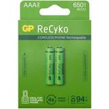 Laddningsbara standardbatterier Batterier & Laddbart GP Batteries ReCyko AAA Battery 650mAh 2-Pack