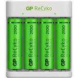 Batterier - Laddningsbara standardbatterier Batterier & Laddbart GP Batteries ReCyko Standard Battery Charger E411 2100mAh 4xAA
