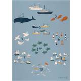 Animals - Blåa Tavlor & Posters Sebra Seven Seas Numbers Poster 50x70cm