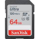 SanDisk 64 GB Minneskort & USB-minnen SanDisk Ultra SDXC Class 10 UHS-I U1 120MB / s 64GB