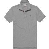 Tommy Hilfiger Organic Cotton Fine Pique Slim Polo T-Shirt - Lt Grey Htr