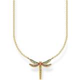Silver Halsband Thomas Sabo Dragonfly Small Necklace - Gold/Multicolour