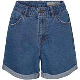 Dam - Lös Shorts Vero Moda High Waisted Shorts - Blue/Medium Blue Denim