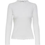 18 - Dam T-shirts & Linnen Only Emma Rib Top - White/Egret