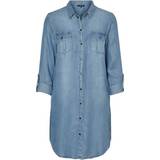 Vero Moda 40 Klänningar Vero Moda Shirt Midi Dress - Blue/Light Blue Denim
