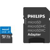Philips 64 GB Minneskort Philips Ultra Pro microSDXC Class 10 UHS-I U3 V30 A1 64GB
