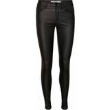 32 - Dam Jeans Vero Moda Vmseven Nw Smooth Coated Trousers - Black