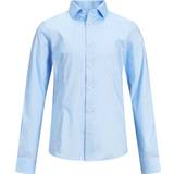 Bomull Skjortor Barnkläder Jack & Jones Boy's Curved Hem Shirt - Blue/Cashmere Blue (12151620)