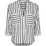 Vero Moda Striped 3/4 Sleeved Shirt - White/Snow White