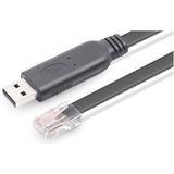 Svarta - USB A-RJ45 - USB-kabel Kablar MicroConnect USB A-RJ45 1.8m