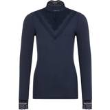 Polotröjor Name It High Neck Lace Long Sleeved T-shirt - Blue / Dark Sapphire (13173362)