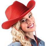 Röd - Vilda västern Huvudbonader Boland Adult Cowboy Hat