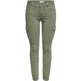 Cargobyxor - Dam Only Ankle Long Cargo Trousers - Green/Oil Green