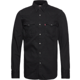 Herr - Svarta Skjortor Levi's Barstow Western Standard Shirt - Marble Black Denim Rinse/Black