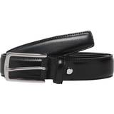 Herr Skärp Jack & Jones Clean Cut Leather Belt - Black/Black